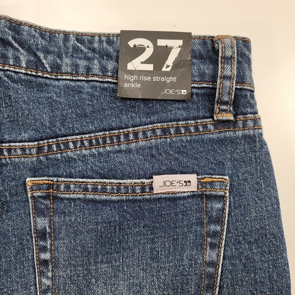 JOE'S JEANS Size 27 High Rise Straight Ankle Raw Hem Jeans Stretch Cotton NWT - Picture 6 of 9